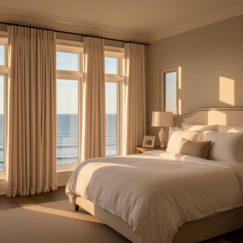 Custom drapery panels in an elegant living room